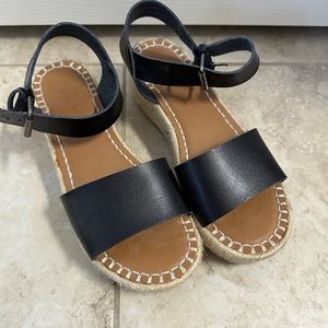 Black platform espadrille sandals